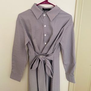 Elegant Belted Shirt Dress